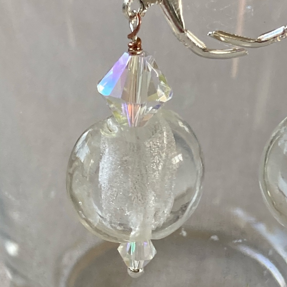 Lampwork Glass & Swarovski Crystal Earrings